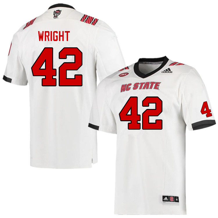Men #42 Torren Wright NC State Wolfpack College Football Jerseys Sale-White